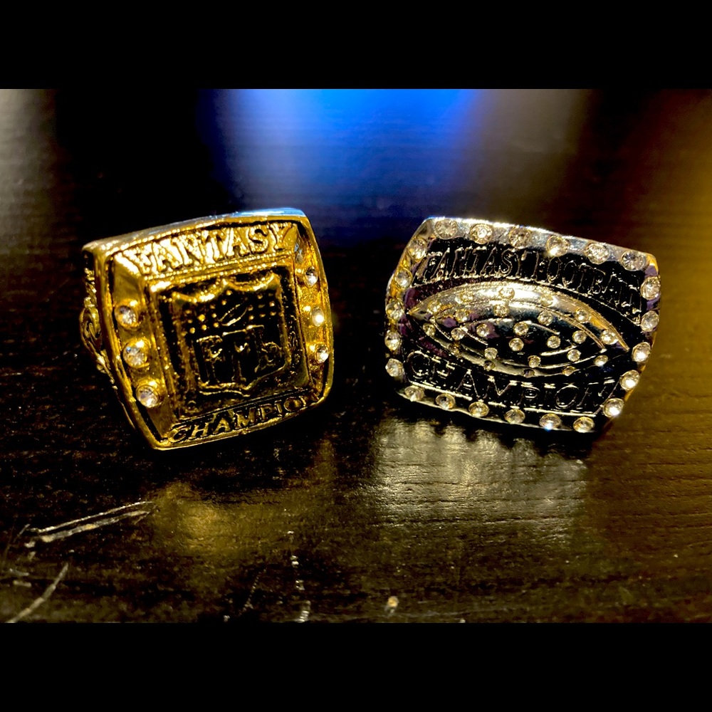 Two (2) new fantasy football championship rings